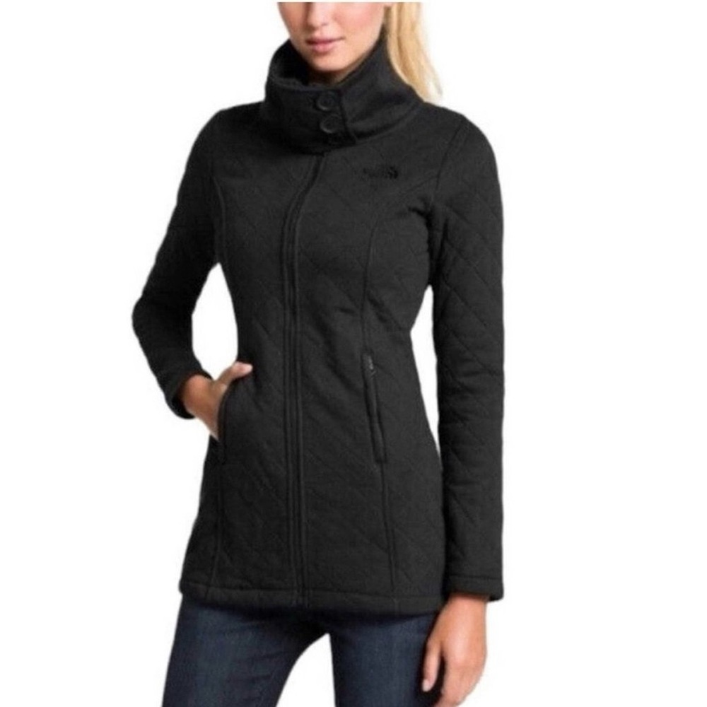 The North Face Caroluna Quilted Jacket Fleece Lined Coat XS - Picture 2 of 7